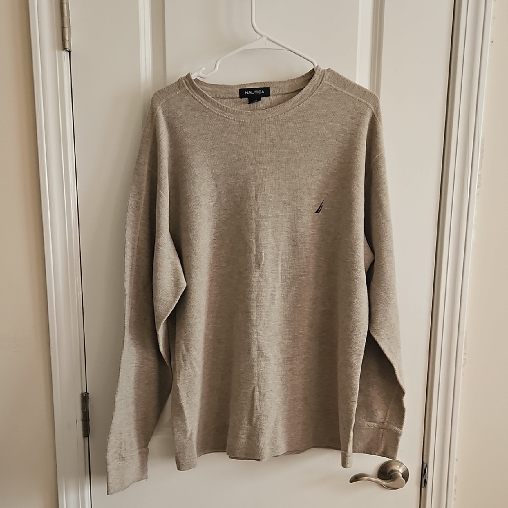 Nautica Beige Cotton Sweater